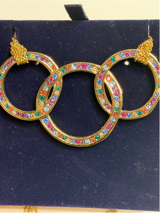 Swarovski Jewelry - Women's Swarovski Gold Multicolor Crystal Hoop Necklace One Size